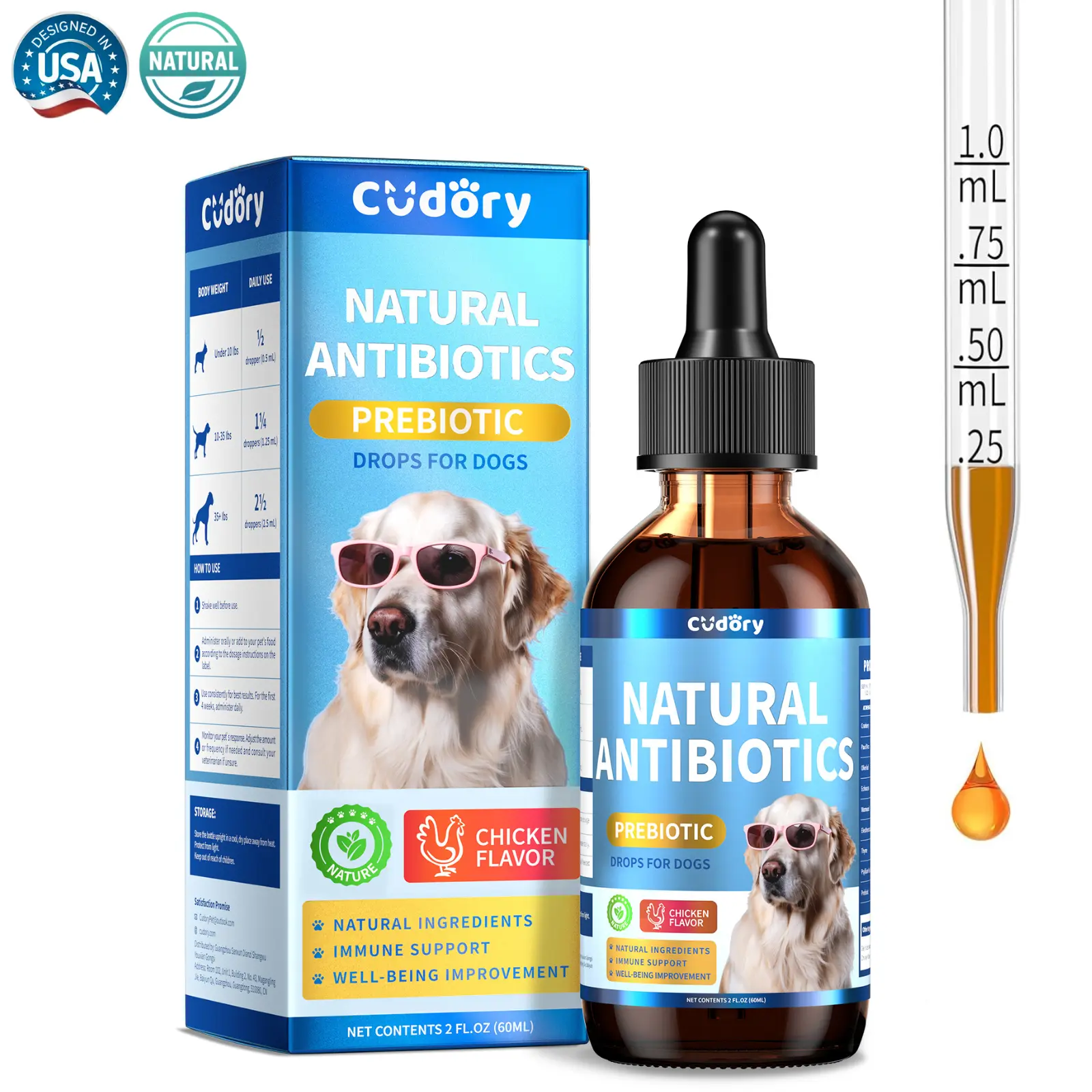 All Natural Dog Drop for Seasonal Wellness | Allergy Support | Itch Relief | Immune Care | for All Breeds and Ages-Chicken Flavor