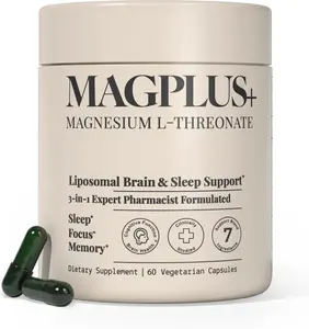 MAGPLUS+ Magnesium L-Threonate, Apigenin & Theanine - High Absorption Liposomal Magnesium Supplement Capsules - Supports Natural Deep Sleep, Calm, and Cognitive Function