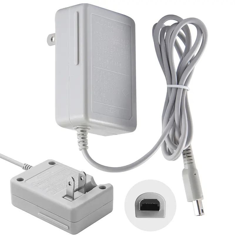 Portable Fold-Away Travel AC Adapter Home Wall Charger Cable Accessories for Nintendo DSi, 2DS, 3DS, DSi XL System - Voltage Adaptive Console Charger