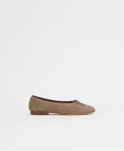 Square Toe Ballerina - Anise Raffia