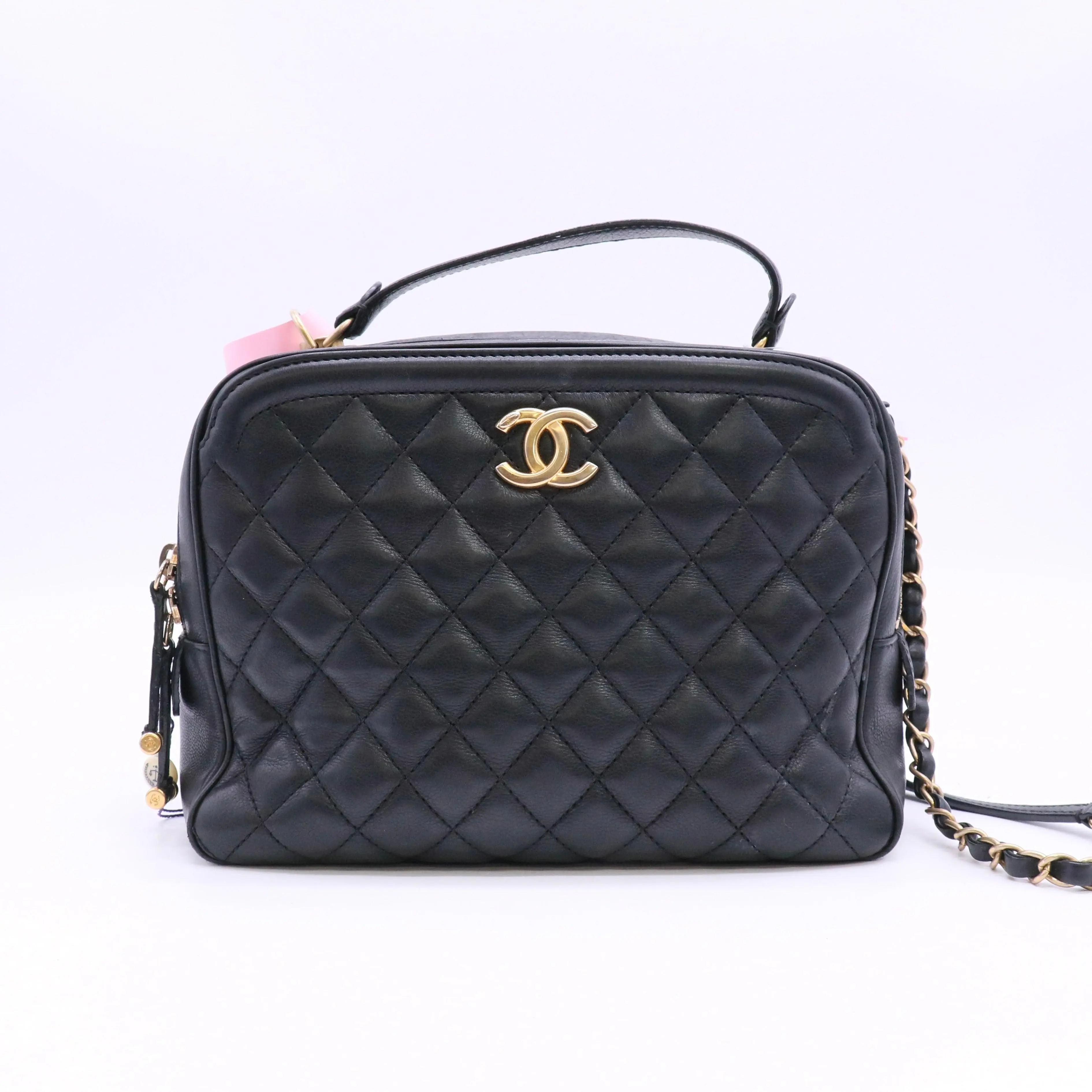 Pre-owned CHANEL Leather Shoulder bags Calfskin Quilted CC Medium Vanity Case Twins LDJ6622