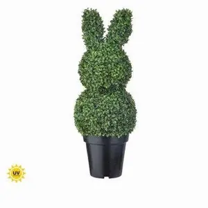UV Protected Boxwood Bunny Topiary 32"