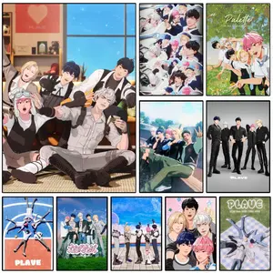 South Korean v-virtual group PLAVE Poster Sticky Wall Art Printing Waterproof Modern Aesthetic Home Living Bedroom Decor Trendy Room Decoration Gift Durable High Quality