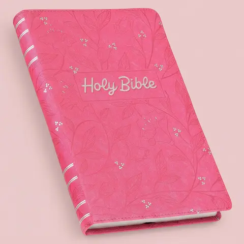 Pearlized Cherry Pink Faux Leather King James Version Gift Edition Bible (Font: 8-point) (No Bible Tabs)