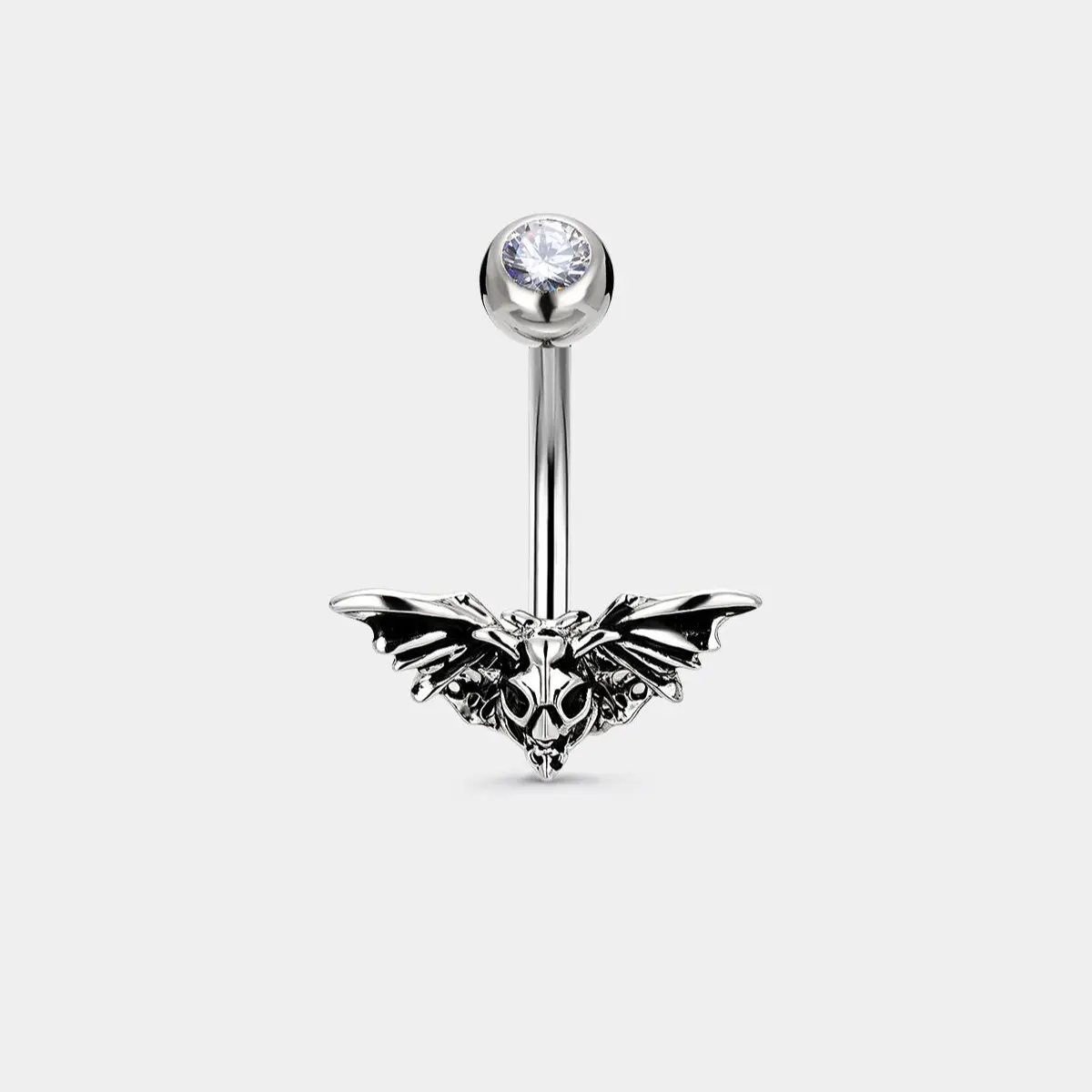 OUFER 14G Skull Moth Stainless Steel Belly Button Ring