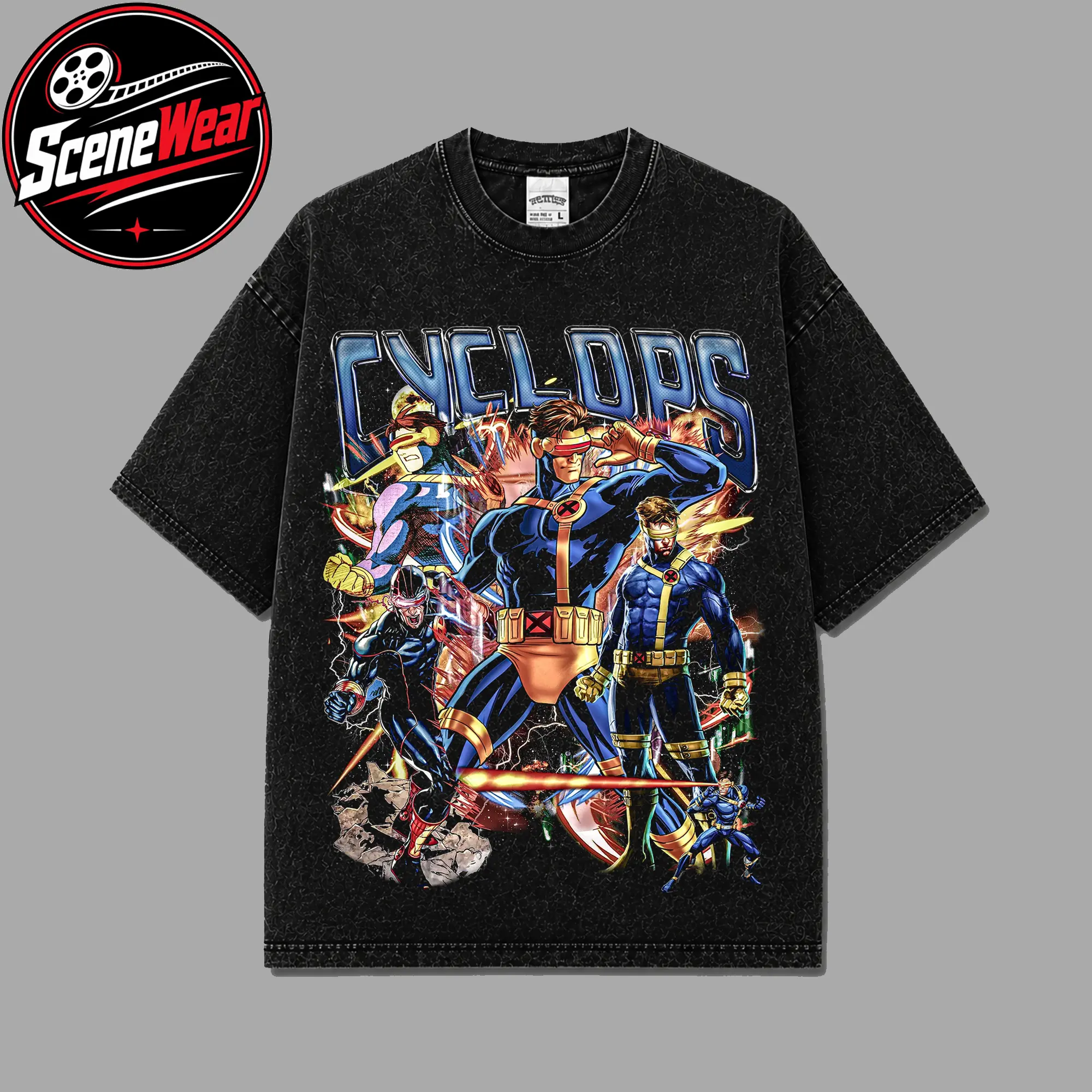 Optic Force Cyclops Premium Acid Washed Shirt, Scott Summers Leader Shirt, Mutant Team Shirt, Character Comics Fans Shirt, Laser Vision Superhero T-Shirt, Comic Book Fans T-Shirt, Superhero Graphic Tee