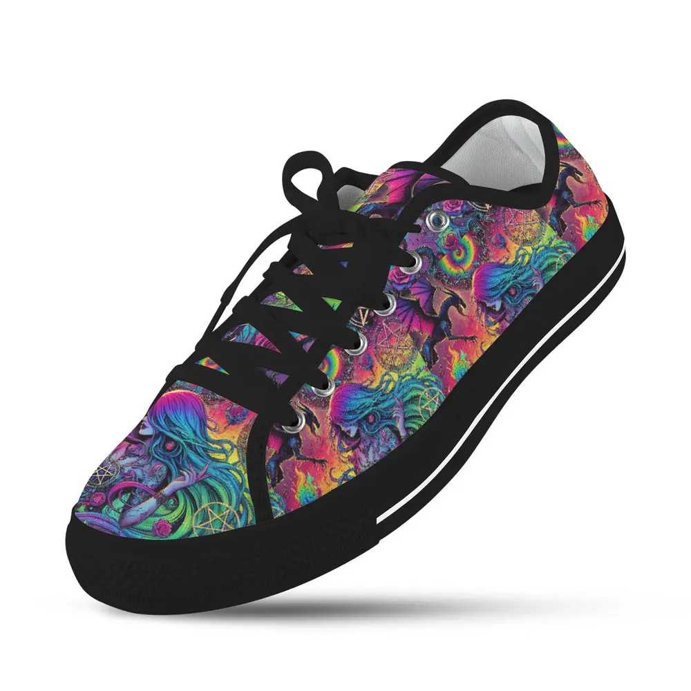 Trippy Gothic Occult Casual Witch Goddess Seattle Low Top  sneakers, Women's Shoes