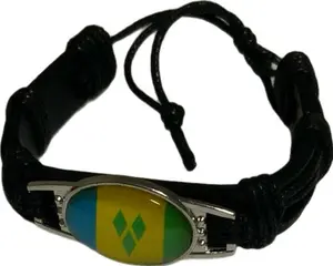 St. Vincent Bracelet Drawstring with Vibrant Flag Design and Secure Adjustable Closure