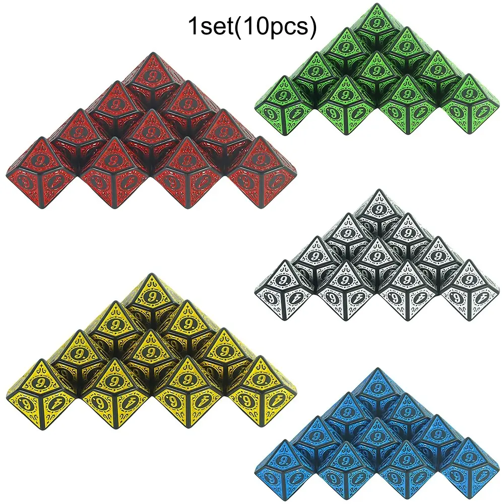 10pcs D10 Dice Set, Acrylic Role-Playing Game Accessories, Fun Board Game Pieces for Rpgs, High-Quality Gaming Supplies