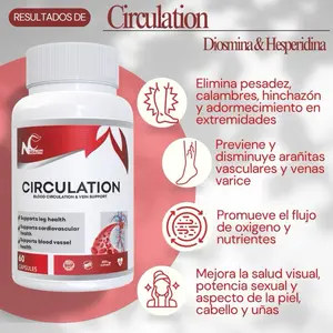 CIRCULATION – Natural Circulation & Veins Support with Diosmine & Hesperidine - 60 Capsules for Cardiovascular Health