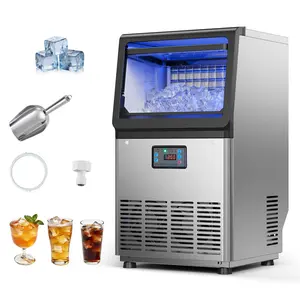 【DealsForYouDays】VEVOR Commercial Ice Cubes Maker Icemakermachine, 80 lbs/24h Production, 13 lbs Storage Capacity, Countertop/Freestanding/Under Counter Stainless Steel Unit with LED Display & Self-Cleaning, for Home Bar