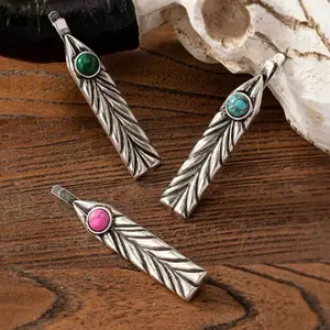 Hat Feathers Women's Accessory with Colorful Gemstones and Elegant Design