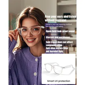 Bluetooth Sunglasses, Smart Bluetooth Glasses for Women and Men, Voice Control, Open-Ear Design, Music Playback and Calls (Blue Light Blocking)