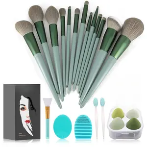 Makeup Brushes 22 Pcs Makeup Kit,Foundation Brush Eyeshadow Brush Make up Brushes Set (Green, 22 Piece Set Large)