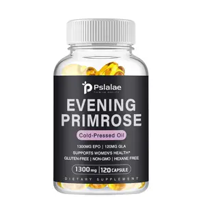Pslalae - Evening Primrose Seed Oil 1300mg 60/120 Capsules per Serving - Gluten Free, Non-GMO - For Women's Skin