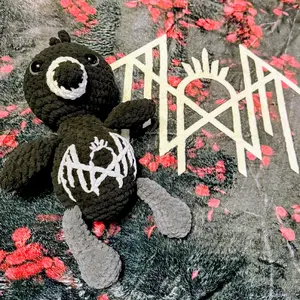 Black Flamingo Plushie Jerry with Sygil