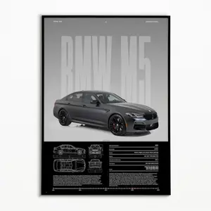 BMW M5 CS Wall Art – Iconic Performance Sedan Poster for Car Enthusiasts, BMW M Series Art for Home & Garage Decor
