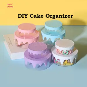 DIY Cake Organizer – Decorate with Cream Glue & Charms to Store Your Accessories!