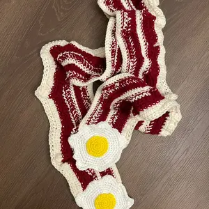 Crochet Bacon & Eggs Scarf