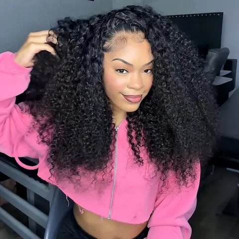 Pizazz Hair Ready to Go Curly Half Wig Invisible Hairline 180% &220% Glueless Human Hair Wigs Seamless Flip Over Wig Beginner Friendly Vacation Hair