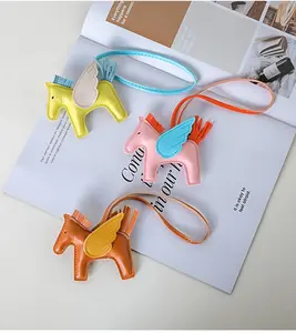 PU Leather Pony Bag Charm Set of 3 Soft Easy to Clean Durable Vegan Friendly Cutie for Adorning Your Bag Accessories