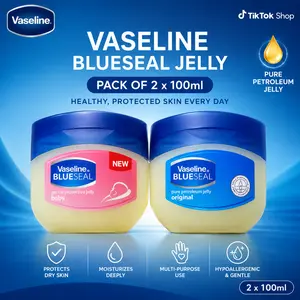 Vaseline Petroleum Jelly Moisturizer, 2-Pack 100ml Compact Cocoa-Infused Tubes, Travel-Friendly Skincare for Skin Repair, Smoothing, Deep Moisturizing, Hydrate & Moisturising, Repair, Smooth Lip Treatments