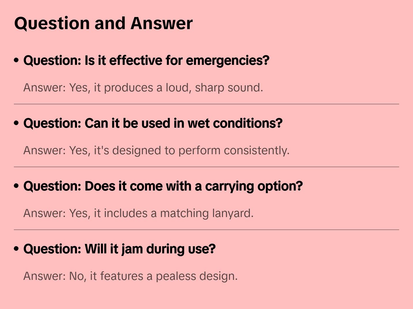 Safety Whistle with Lanyard – Black