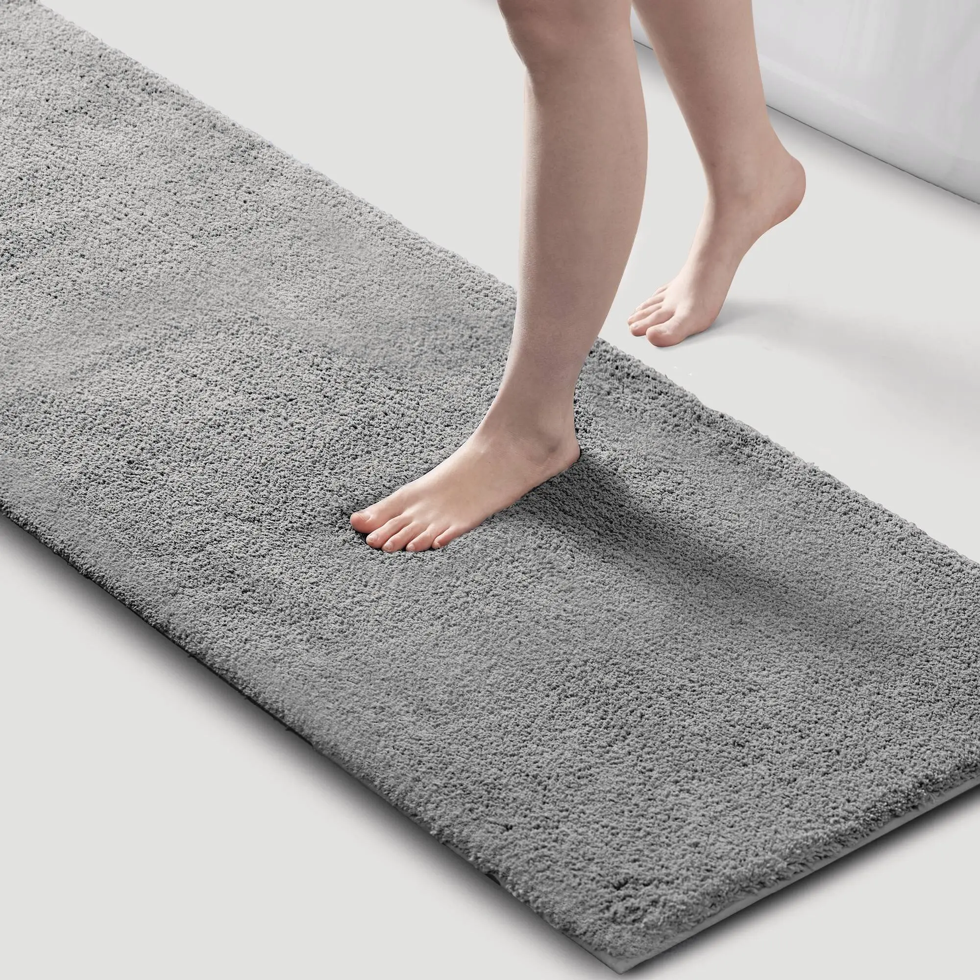 Extra Long 24x72 Inch Bath Runner Rug, Soft Microfiber, Non-Slip, Absorbent, Quick Dry, Machine Washable Floor Mat for Bathroom, Laundry Room, Hallway, Kitchen
