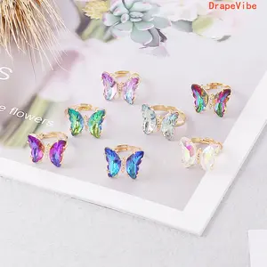 Women's Gradient Butterfly Animal Theme Ring - Trendy INS-Style, Elegant, Unique Hand Accessory for Daily Wear (Sports & Outdoor, Fan Shop, Gaming Accessory)