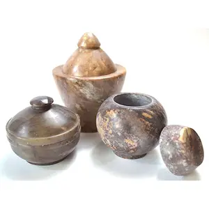 Soapstone Gini Jars Set – Altar Storage for Herbs, Resins &amp; Sacred Items