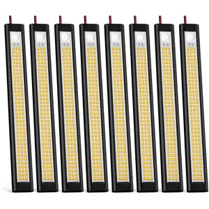 12V LED Strip Lights for RV Interior Enclosed Trailer Cargo Truck Van Shed, 8Pack 4000K Black
