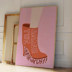 Smash the Patriarchy Wall Art, Feminism Flinta Girl Power Poster, Fall of the Patriarchy Feminist Print, Gift for Her Room Decor, Unframed