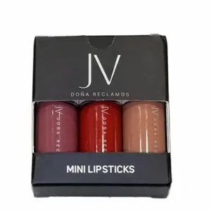 Dona Reclamos Matte Lipstick Trio Gentle - Versatile Lipstick for Everyday Use in Black Box - Gloss Cosmetic Makeup Lipgloss Glossy Lip Set Lip Kit