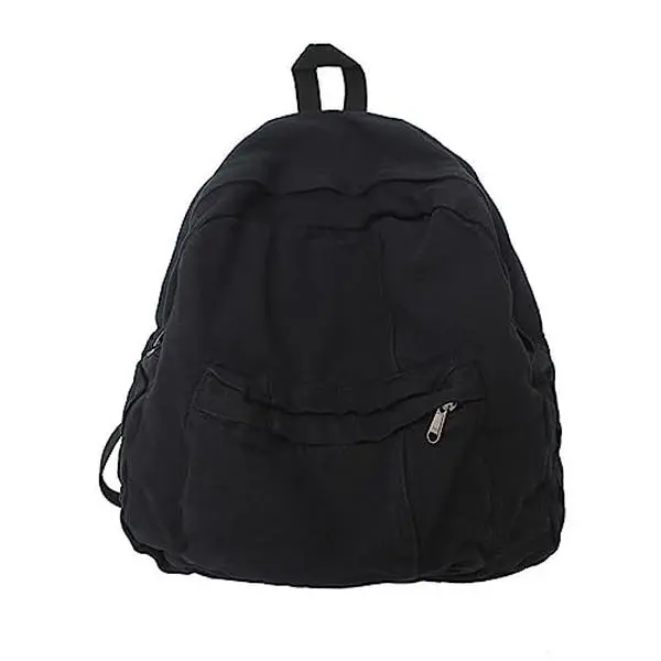 Vintage Canvas Backpack For Women Men Grunge Hippie Boho Patchwork College Book Bag Travel Casual Daypack (one Size Black)