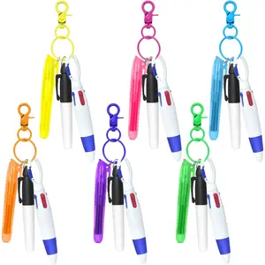 24- Mini Highlighter Nurse Pen Pack - Set Includes 6 Tip Highlighters, 6 Permanent Markers, 6 Retractable Ball Pens, 6   Clips