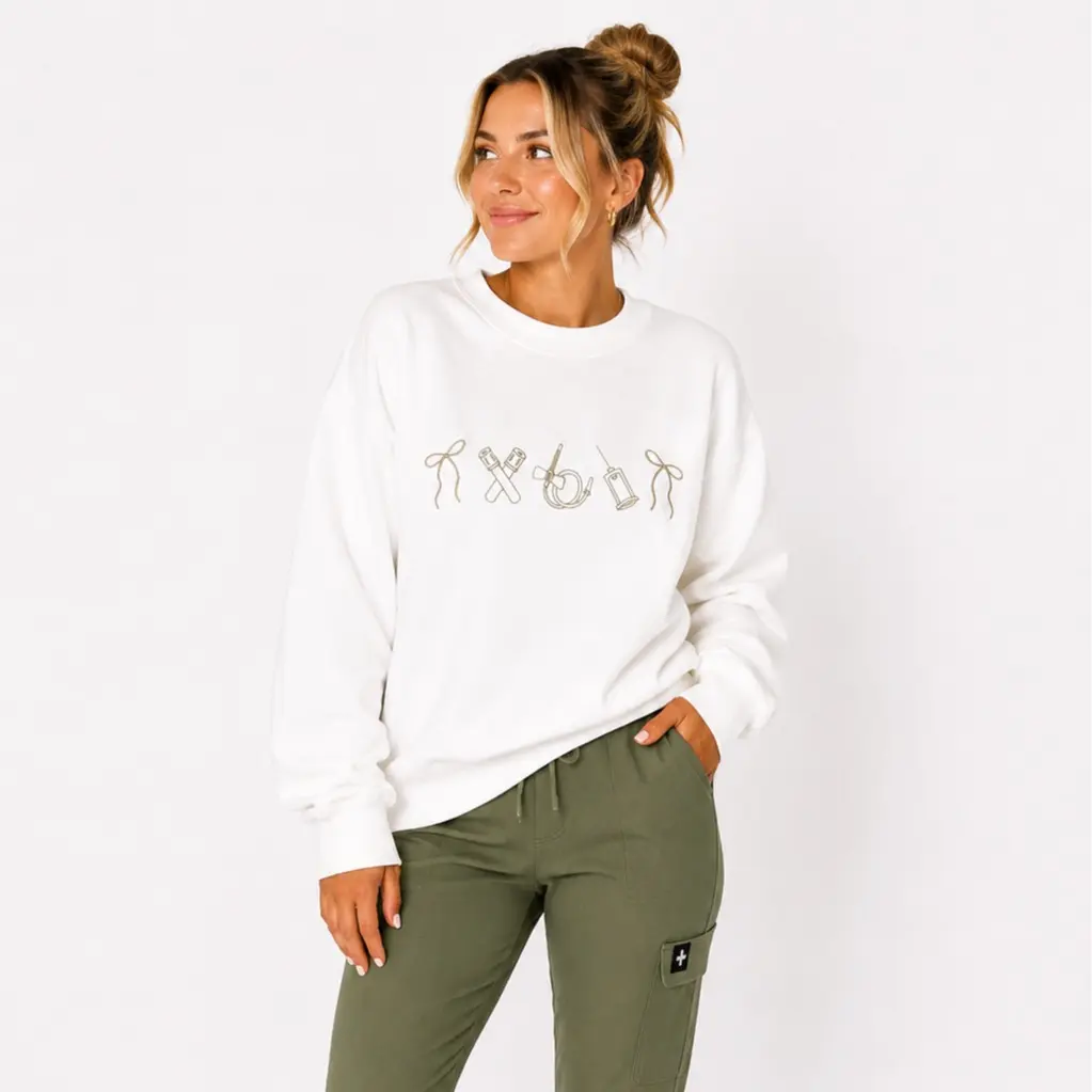 Phlebotomy icon crewneck sweatshirt | phlebotomy tech | neutral phlebotomist, stab lab aesthetic Comfort Pullover Casual Comfortable Sweatshirts