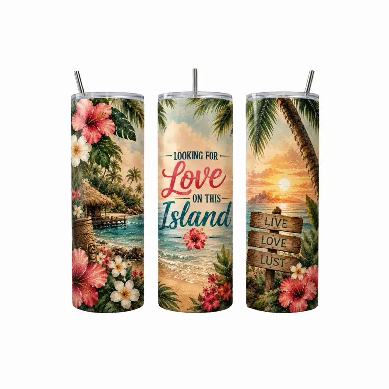 Looking for Love on this Island tumbler