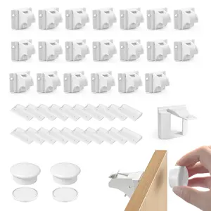 TAKOO 20 Pack Magnetic Cabinet Locks Proof Cupboard Drawers Latches Adhesive Easy Installation No Warranty