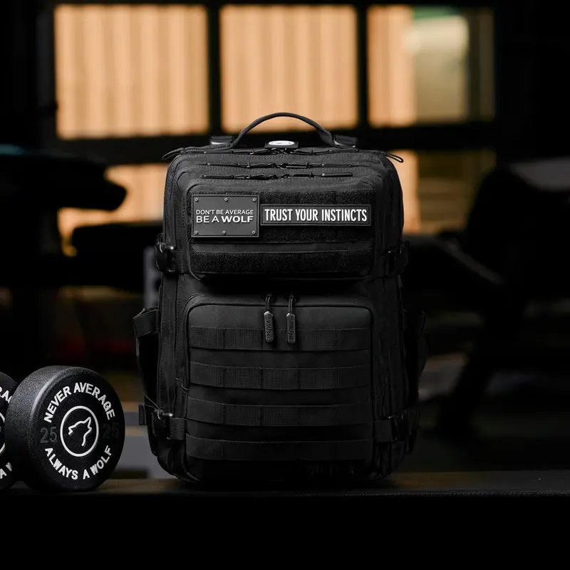 25L Alpha Black Rucksack Backpack, Portable Lightweight Travel Bag for Luggage & Travel Use, Portable Lightweight Backpack