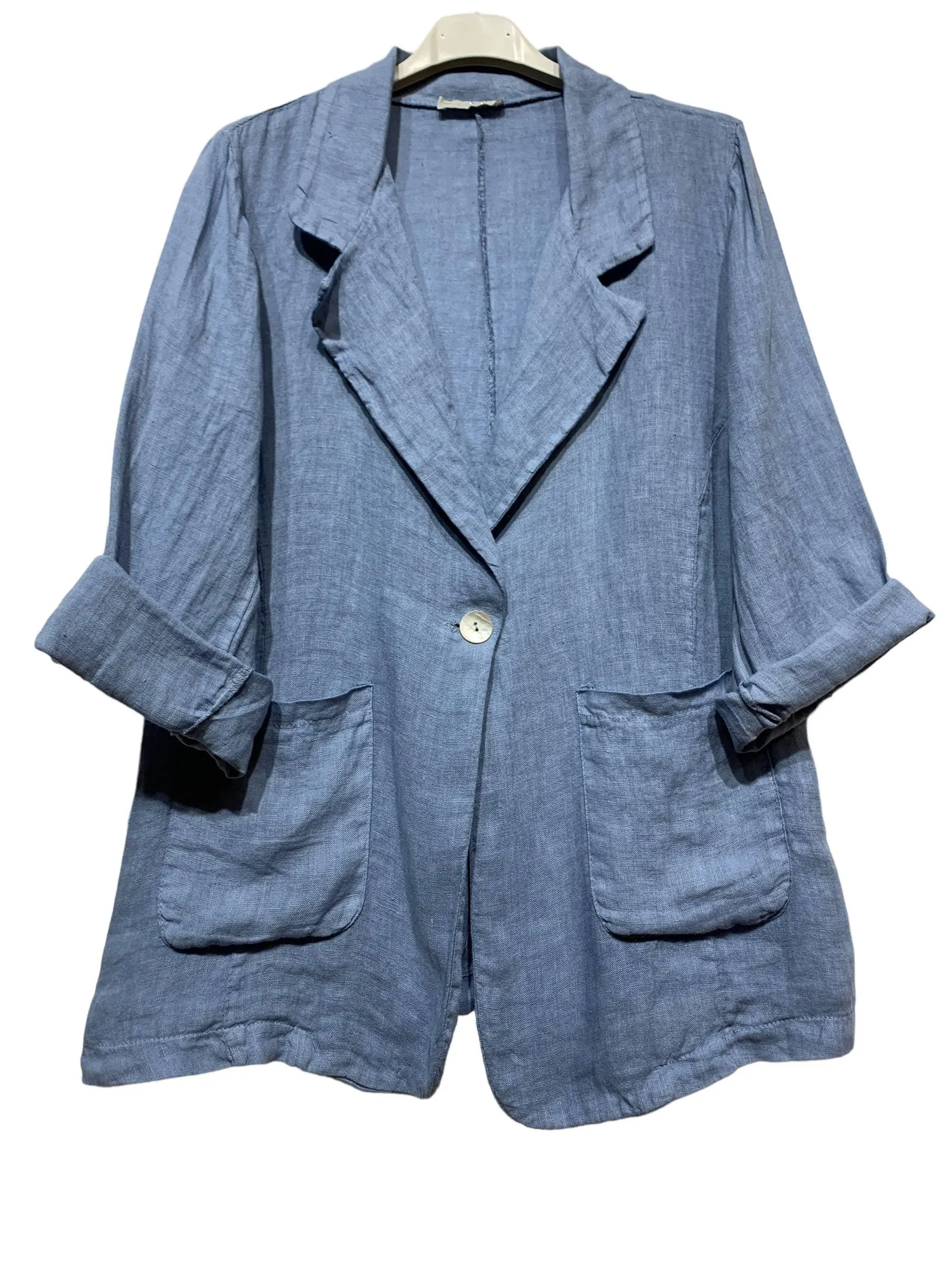 Women's 100% Linen Spring-Summer Jacket, 1 Size, Versatile for Pairing with Jeans, One Size