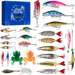 Fishing Advent Calendar 2025, 24 Days Christmas Countdown Lure Set for Men Teen Boys, Freshwater & Saltwater Fishing Lures, Christmas Gifts Stocking Stuffers for Men, Dad, Fishermen