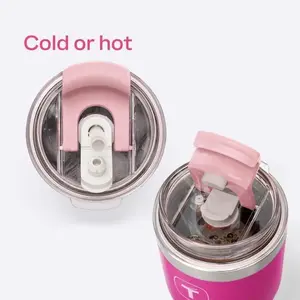 Tupperware Big T Tumbler - 21 oz - Leakproof thermal Cup with Flip-Top Locking Lid and Straw Options - Bottle - Portable Drinkware