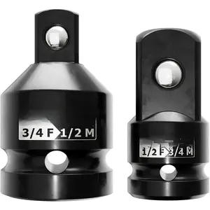 2 count  Socket Adapter and Reducer Set,3/4"to 1/2" & 1/2"to 3/4" Drive Socket Adapter Set, Square Adapter Breaker Bar Wrench Conversion Kit Mechanic tools