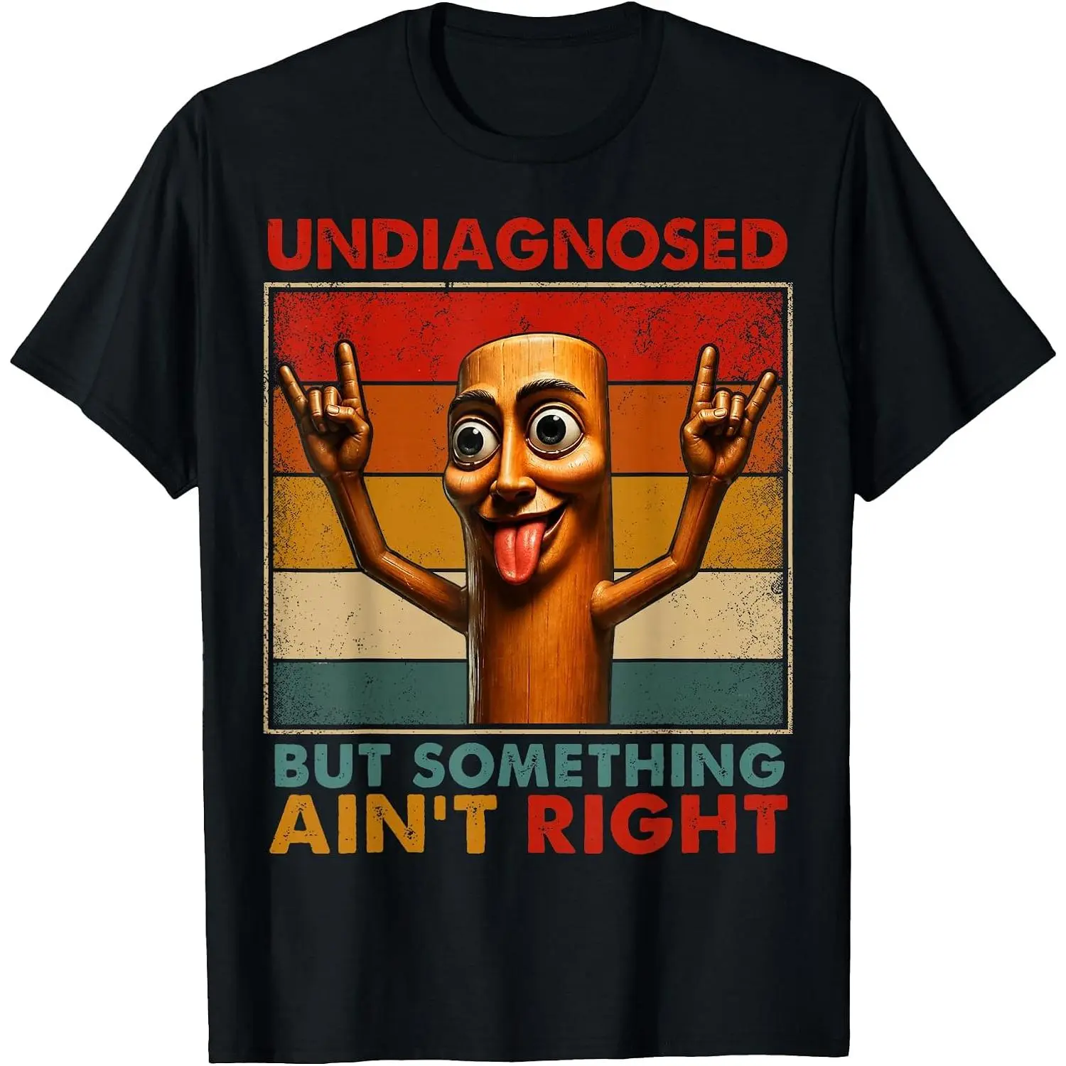 Cotton Tung Tung Sahur Undiagnosed But Something Ain't Right Funny T-Shirt Unisex Clothing Streetwear