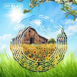 25.4cm Metal Wind Spinner with Stained Glass Vibrant Bohemian Sunflower Design for Indoor Outdoor Garden Patio Yard Decor Holiday Gifts Outdoor Garden Accessories