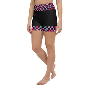 Vibrant Checkered Yoga Shorts