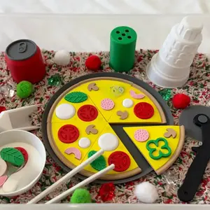 Pizza Puzzle Sensory Bin