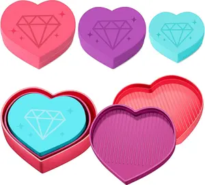 Multi-color heart shaped diamond painting trays