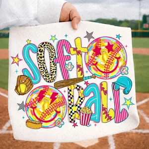 Comfort Colors Preppy Neon Softball Smiley T-Shirt, Softball Mama Game Day T-Shirt, Softball Mom, Sports, Girly T-Shirt, Home Run T-Shirt, Checkered, Leopard