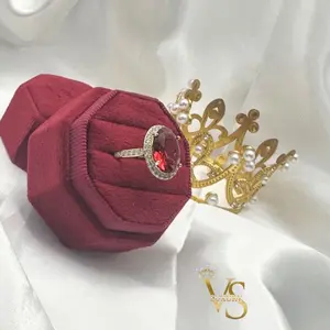 Valdes Luxury 14K Gold Plated Red Zirconia Ring for Women – Elegant Statement Ring – High Quality Everyday Jewelry